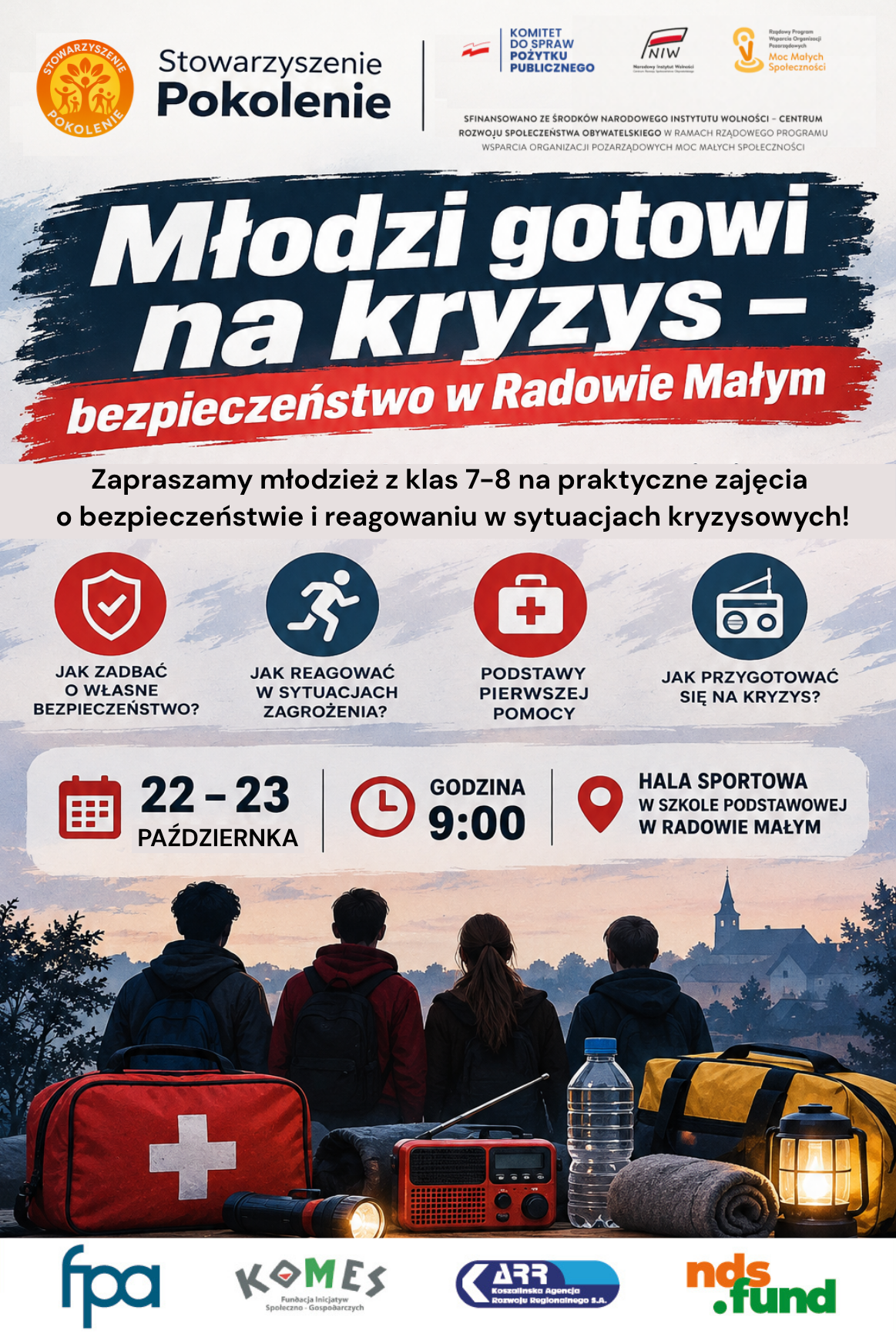 Młodzi gotowi na&nbsp;kryzys w&nbsp;Radowie Małym, 22&ndash;23 października, godz. 9:00.