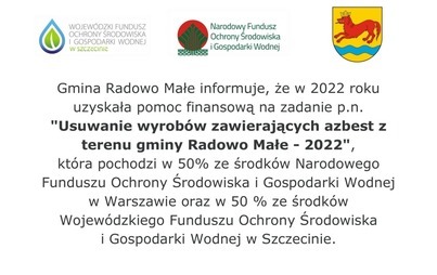 Zdjęcie do Usuwanie wyrob&oacute;w zawierających azbest z terenu gminy Radowo Małe - 2022