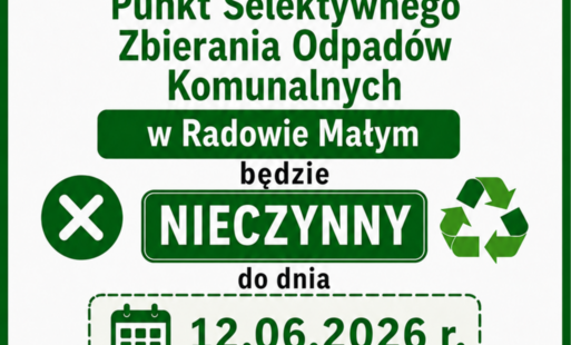 Zamknięty PSZOK do 12.06.2026 r. 